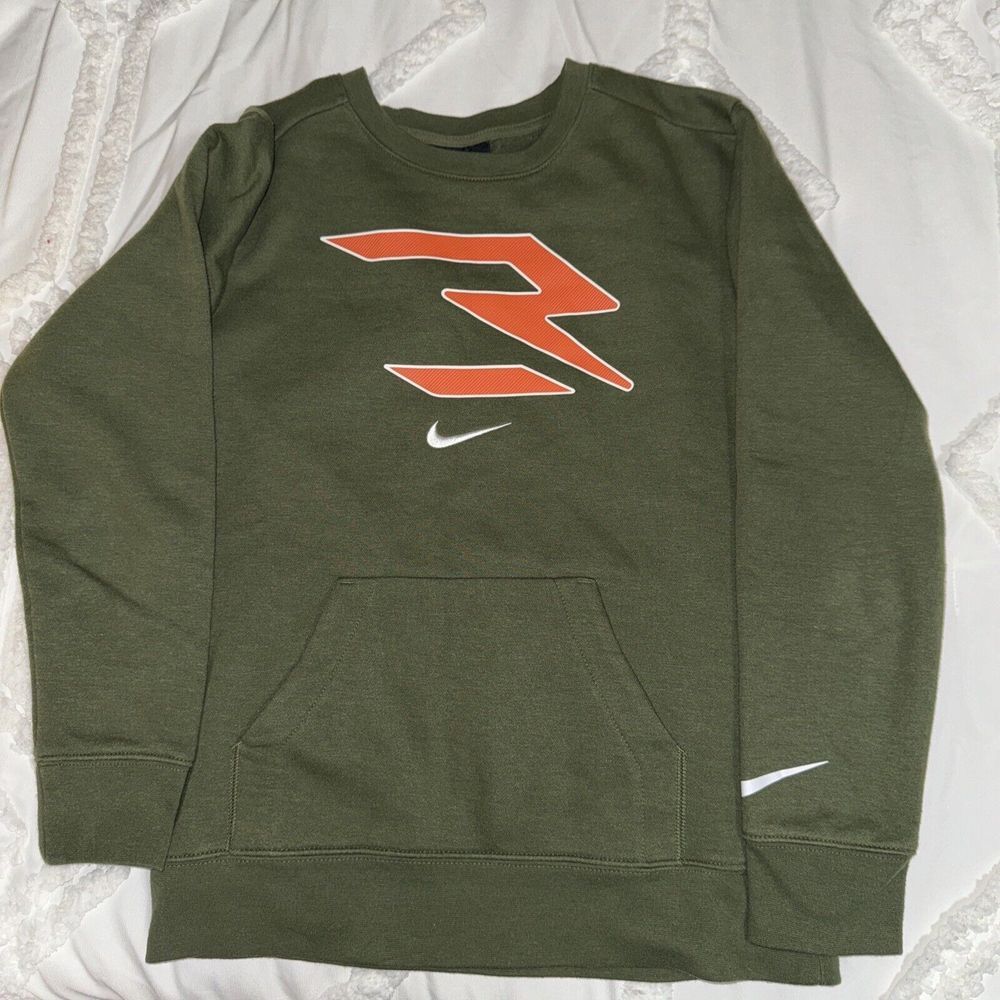 NIKE Russell Wilson Crewneck Sweatshirt Size Youth Large BOYS Pullover RW3 Green